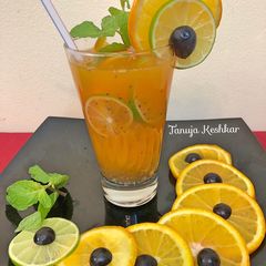 A picture of Chia seeds orange detox drink.