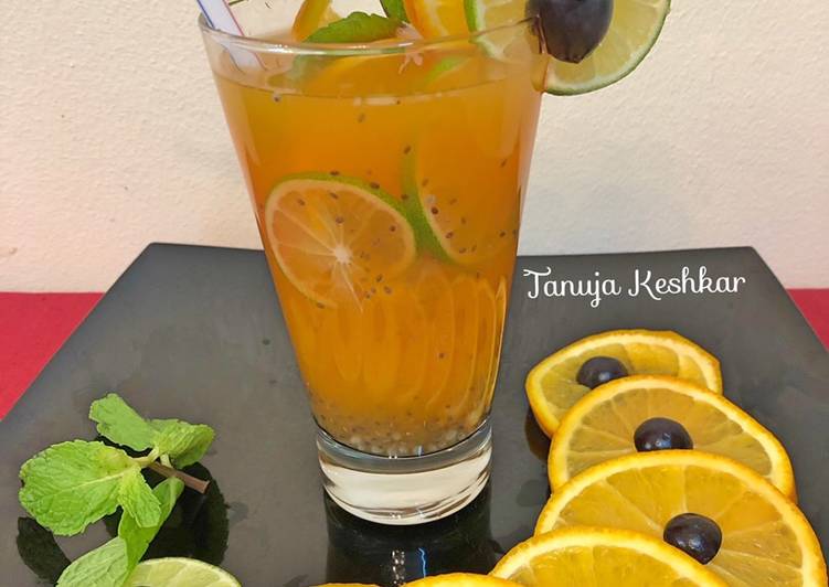 Chia seeds orange detox drink