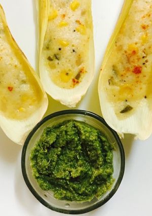 A picture of Corn husks dhokla.