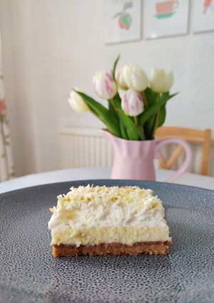 A picture of Keto lime and coconut slice.