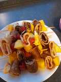Easy cheap (childrens) dessert. Pancake skewers