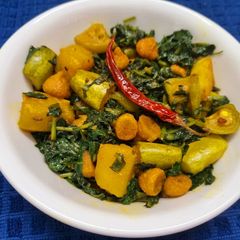 A picture of Water Spinach or Kalmi Saag Chorchori.