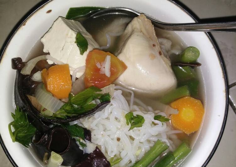 11. Clear Chicken Rempah Soup with shirataki noodle