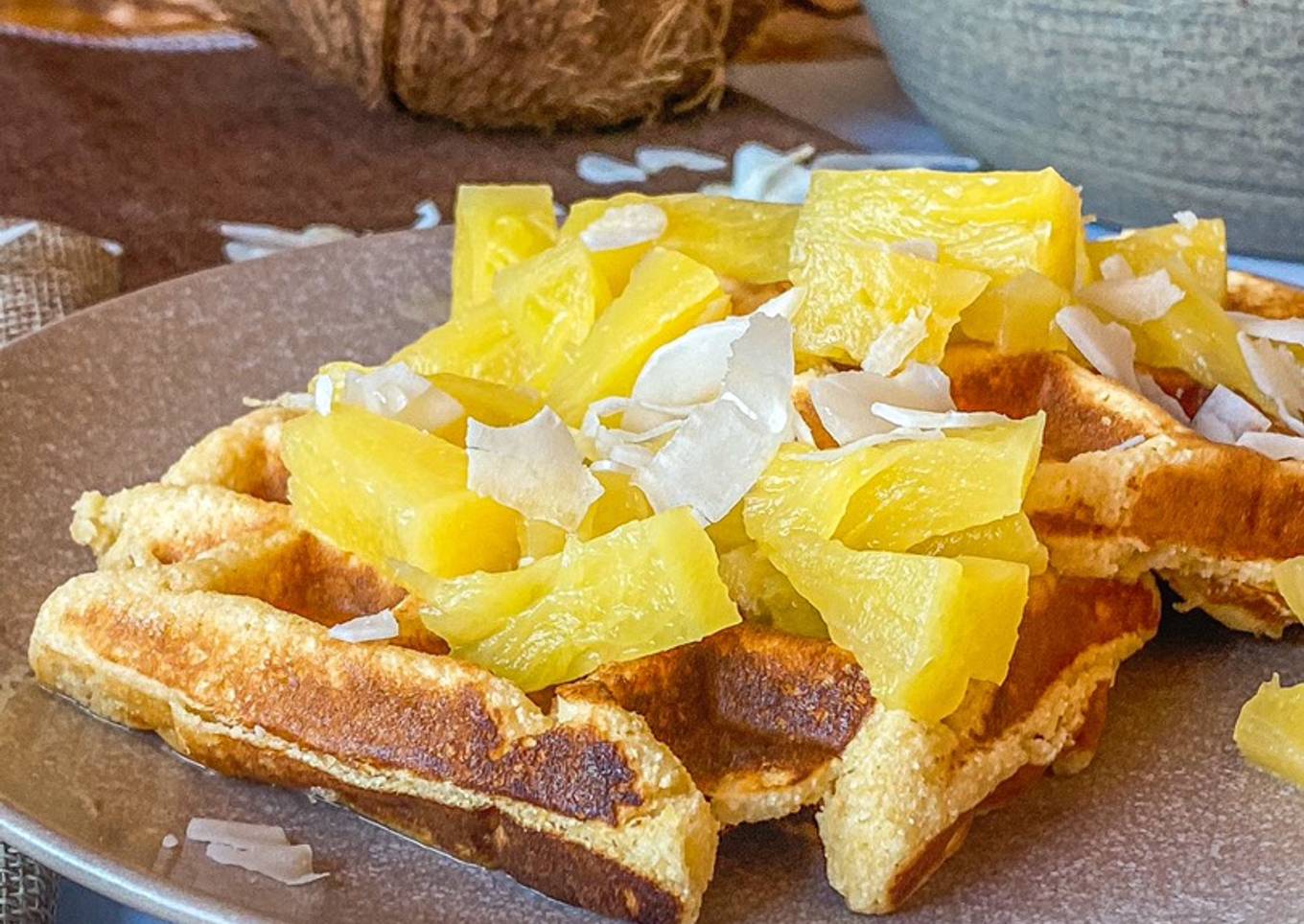 Gofres de piña colada fit