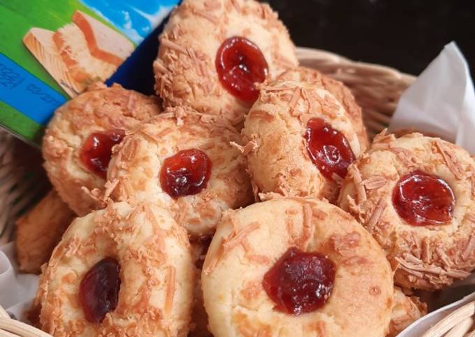 Cheesy Strawberry Thumbprint Cookies