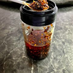 A picture of Garlic Chili Crisp Oil.