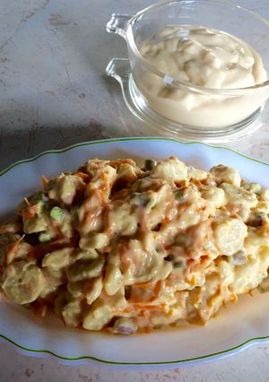 A picture of Green Fig Salad with Eggless Mayonnaise Homemade.