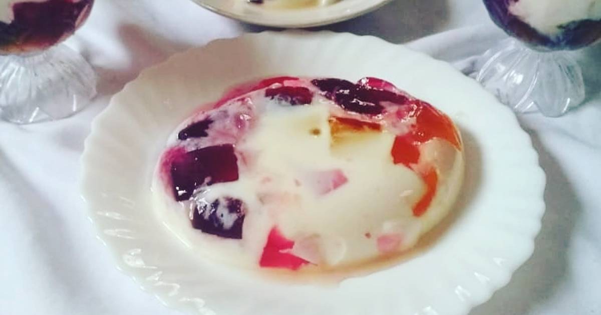 Broken Glass Jello || Marble Pudding Recipe by Sana Jinabade - Cookpad