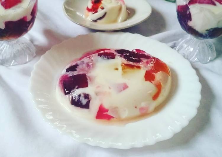 Simple Way to Prepare Any-night-of-the-week Broken Glass Jello || Marble Pudding