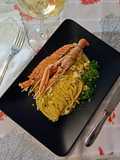 Linguine scampi e aragostelle al limone