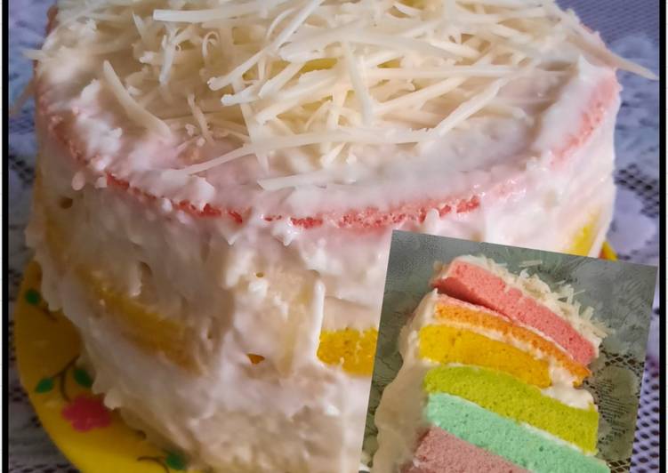 Cara Gampang Menyiapkan Rainbow Cake Kukus yang Lezat