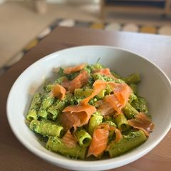 A picture of Creamy spinach and feta sauce pasta in 15 minutes!.