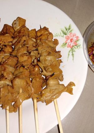 Foto resep Sate Jamur Tiram+Tahu Maknyus