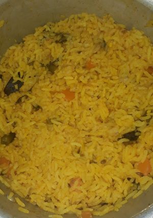 A picture of Mushroom Biryani.