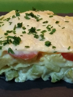 Una foto de Lasaña de calabacines al queso