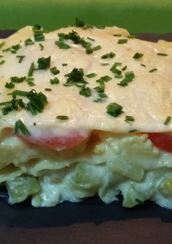 Una foto de Lasaña de calabacines al queso