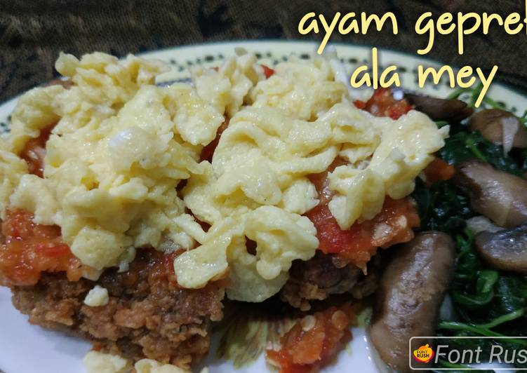 Resep Ayam Geprek &amp;  Cheesy Scramble Egg Anti Gagal