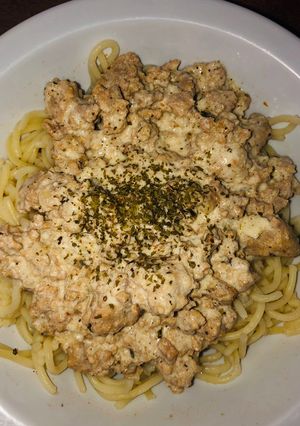 Tejszínes darált húsos tészta recept fotója