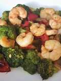 Salteado de gambitas con verduras
