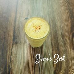 A picture of Peach Saffron Lassi.