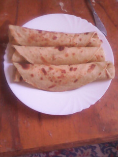 A picture of Coconut & carrot chapati#Theme challenge.