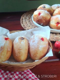 Foto resep Bomboloni Coklat & Stroberi (Metode Autolisis)