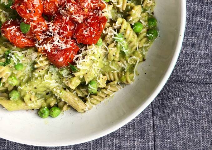 Avocado Pasta with Roast Cherry Tomatoes