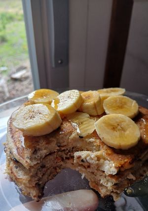 Una foto de Panqueques de Avena y miel 😋🍯