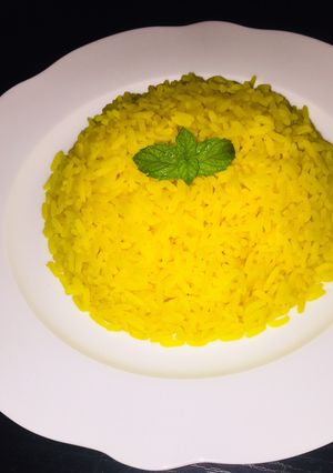 A picture of Turmeric rice.
