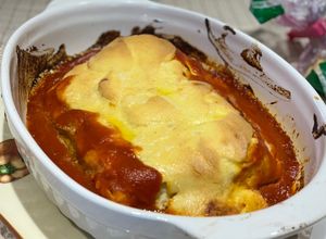 Foto principal de Merluza al horno con mayonesa al aroma de ajo gratinada