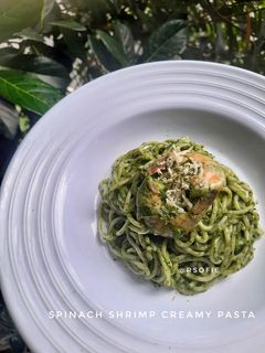 Foto resep Spinach Shrimp Creamy Pasta