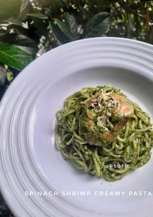 Foto resep Spinach Shrimp Creamy Pasta