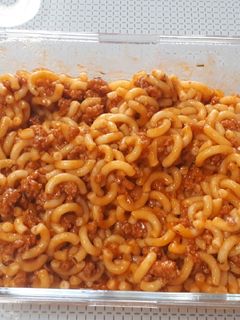 Una foto de 90. Fideuá con carne picada