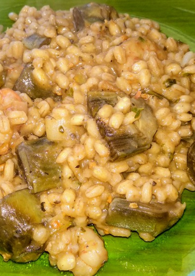 Una foto de Risotto de cebada con tomillo limonero