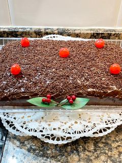 Una foto de Pastel de chocolate con cobertura de trufa