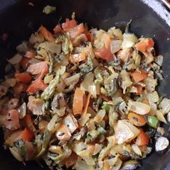 A picture of Karele ke chilke sbzi (bittergourd peel veg).