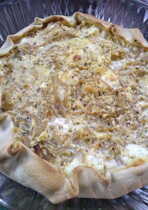 Una foto de Tarta de cebolla y queso