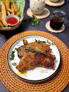Foto resep Sirloin Steak Mushroom Black pepper sauce