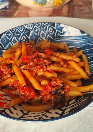 Foto di Pasta con funghi e salsiccia di norcia