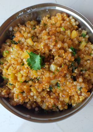 A picture of Farali (fasting) Sabudana Khichdi.