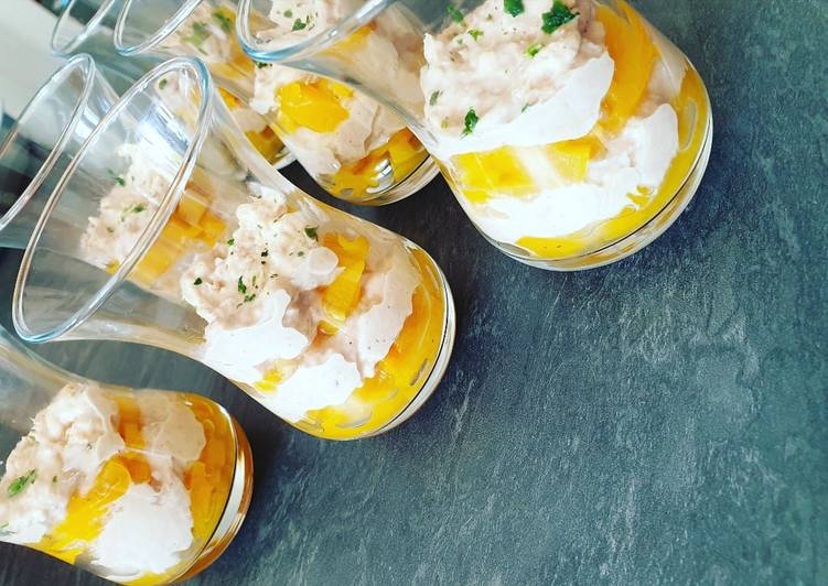 Verrines pĂȘche au thon đ