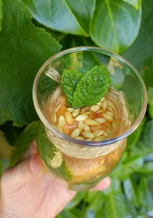 Une photo de 🌱Eau aromatisée Melon Menthe (antigaspi)