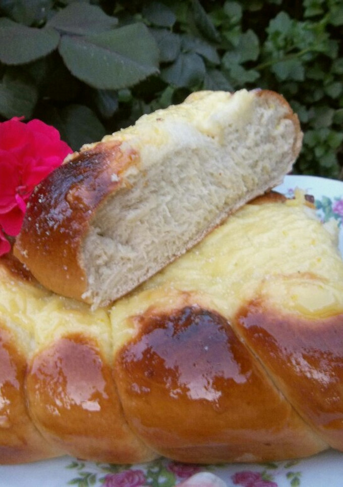Una foto de Trenza dulce, con crema pastelera 💖🤤 fácil y súper esponjosa