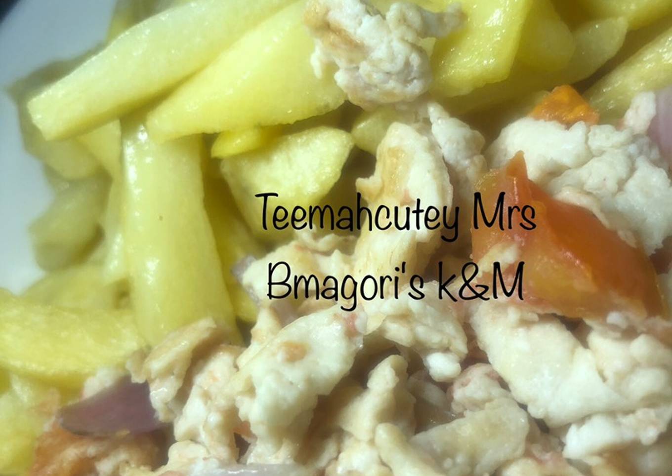 Potatoes with scrambled eggs