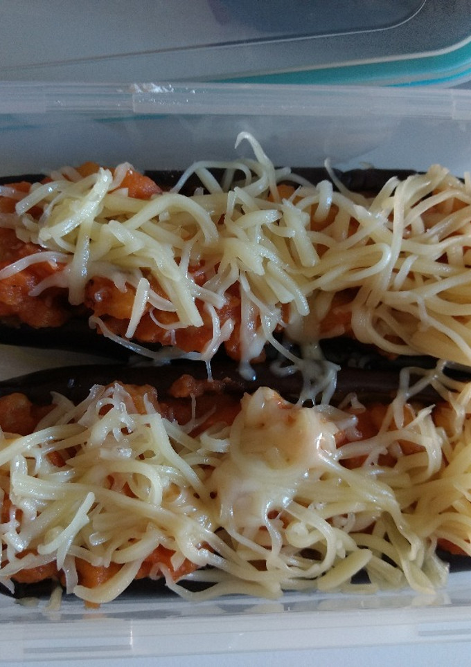 Una foto de Berenjenas de pollo y tomate al microondas para tupper