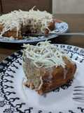 Bolo de banana com caldinha de coco vegano