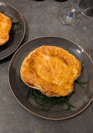 A picture of Baby Scallop and Lobster Pie.