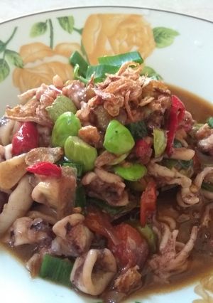 Foto resep Cumi Pete saos tiram pedas manis