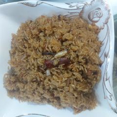 A picture of Jaggery rice /gur waly rice.