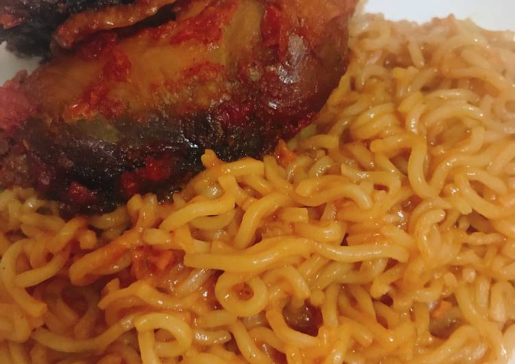 Step-by-Step Guide to Prepare Perfect Jollof noodles and stewed chicken